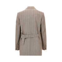 AMI Ami Men Double-Breasted Wool Jacket With Martingale