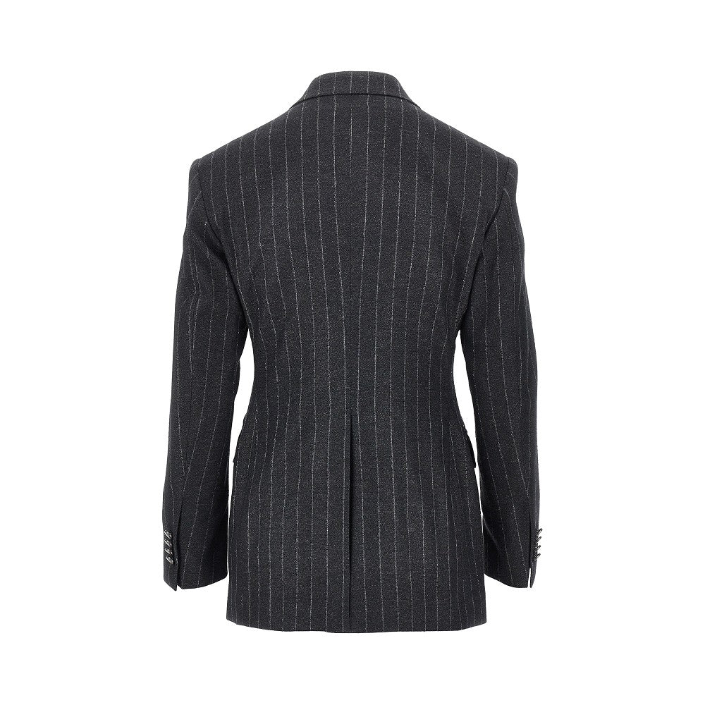 Tagliatore Women Pinstriped Wool-Blend Double-Breasted Jacket