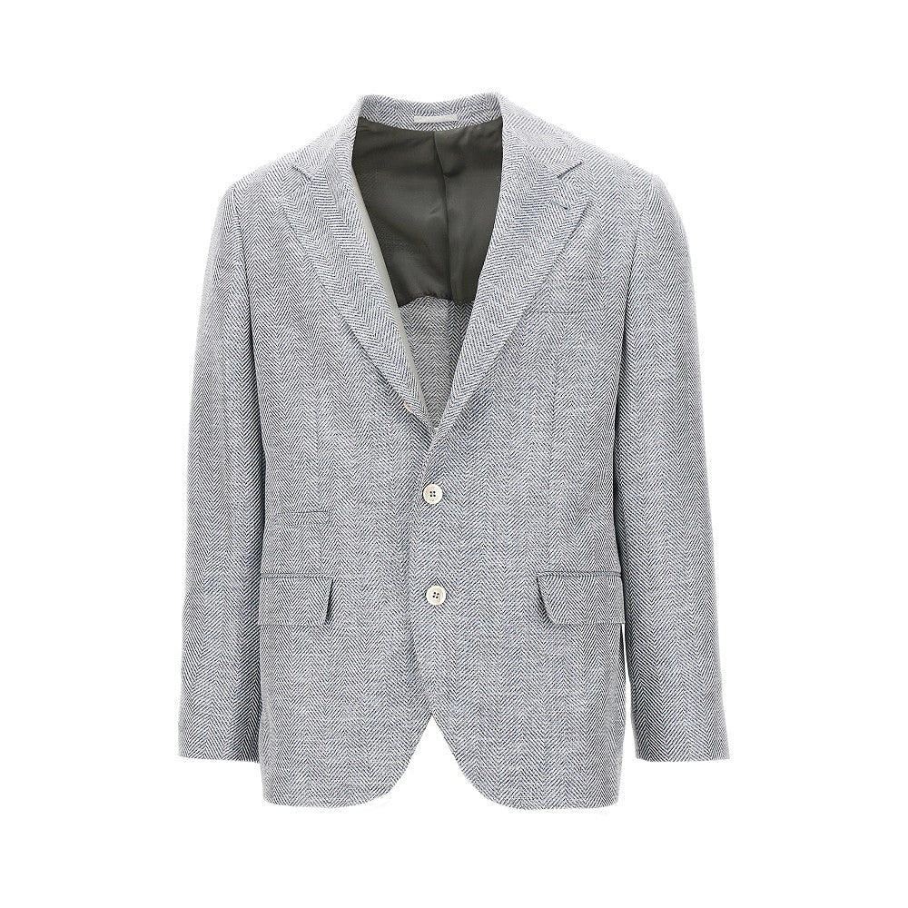BRUNELLO CUCINELLI Brunello Cucinelli Men Chevron Fabric Single-Breasted Jacket