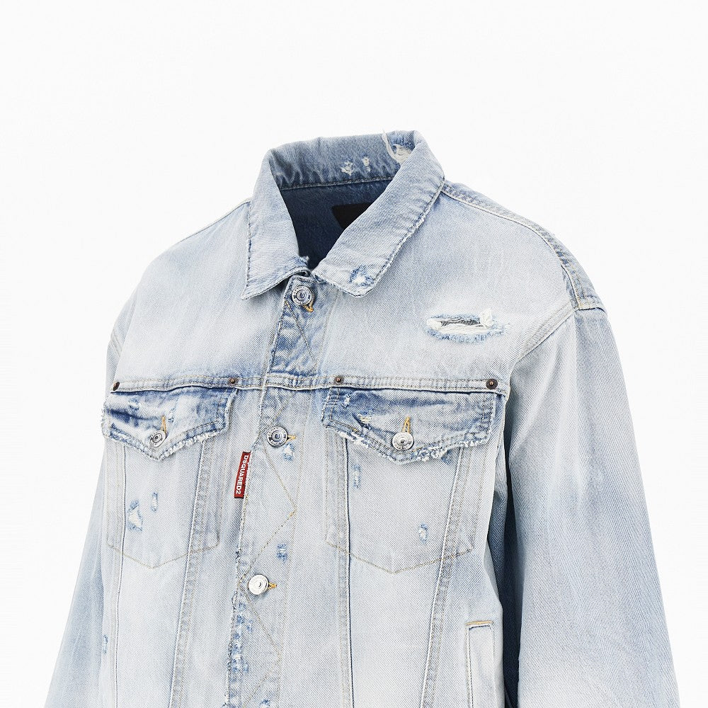 Dsquared2 Men Vintage Effect Denim Jacket