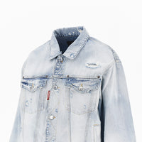 Dsquared2 Men Vintage Effect Denim Jacket