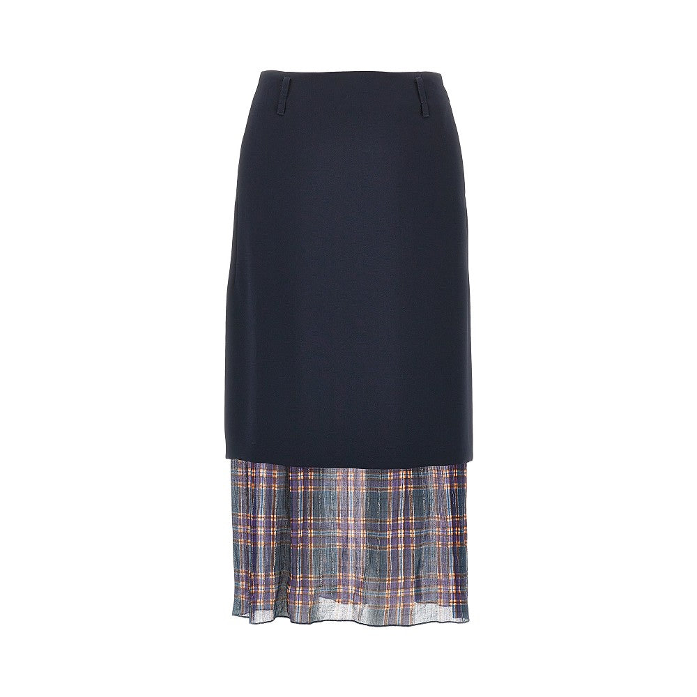 Dries Van Noten Women Cady Midi Skirt With Check Insert