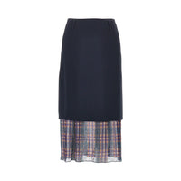 Dries Van Noten Women Cady Midi Skirt With Check Insert