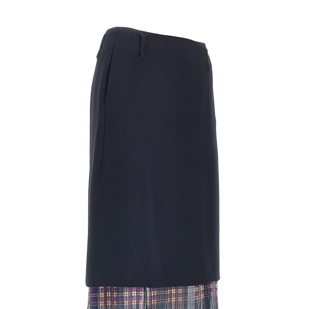 Dries Van Noten Women Cady Midi Skirt With Check Insert