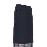 Dries Van Noten Women Cady Midi Skirt With Check Insert