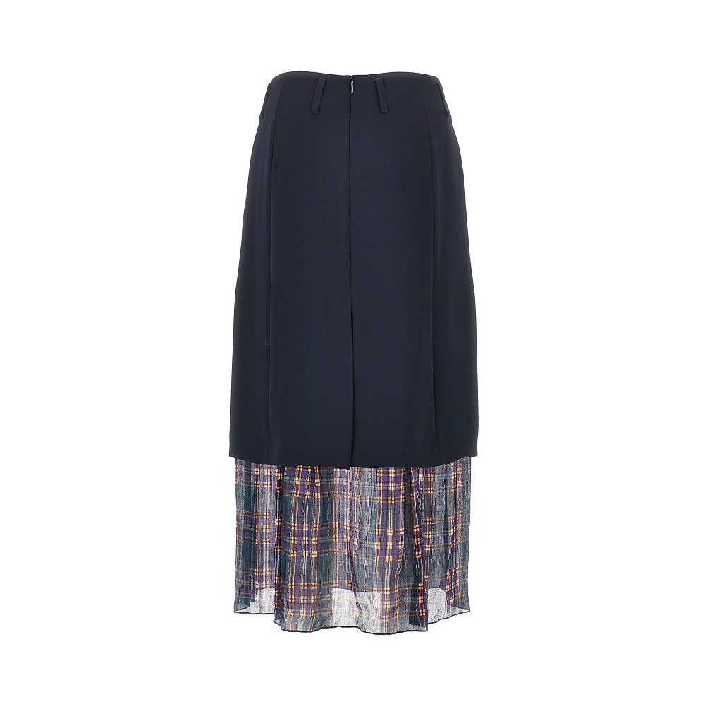 Dries Van Noten Women Cady Midi Skirt With Check Insert