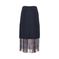 Dries Van Noten Women Cady Midi Skirt With Check Insert