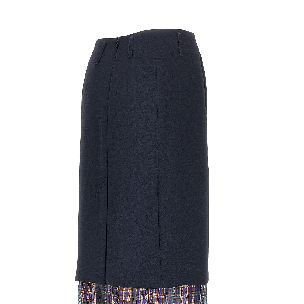 Dries Van Noten Women Cady Midi Skirt With Check Insert