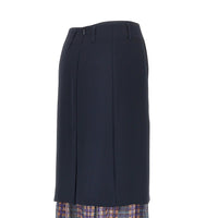 Dries Van Noten Women Cady Midi Skirt With Check Insert