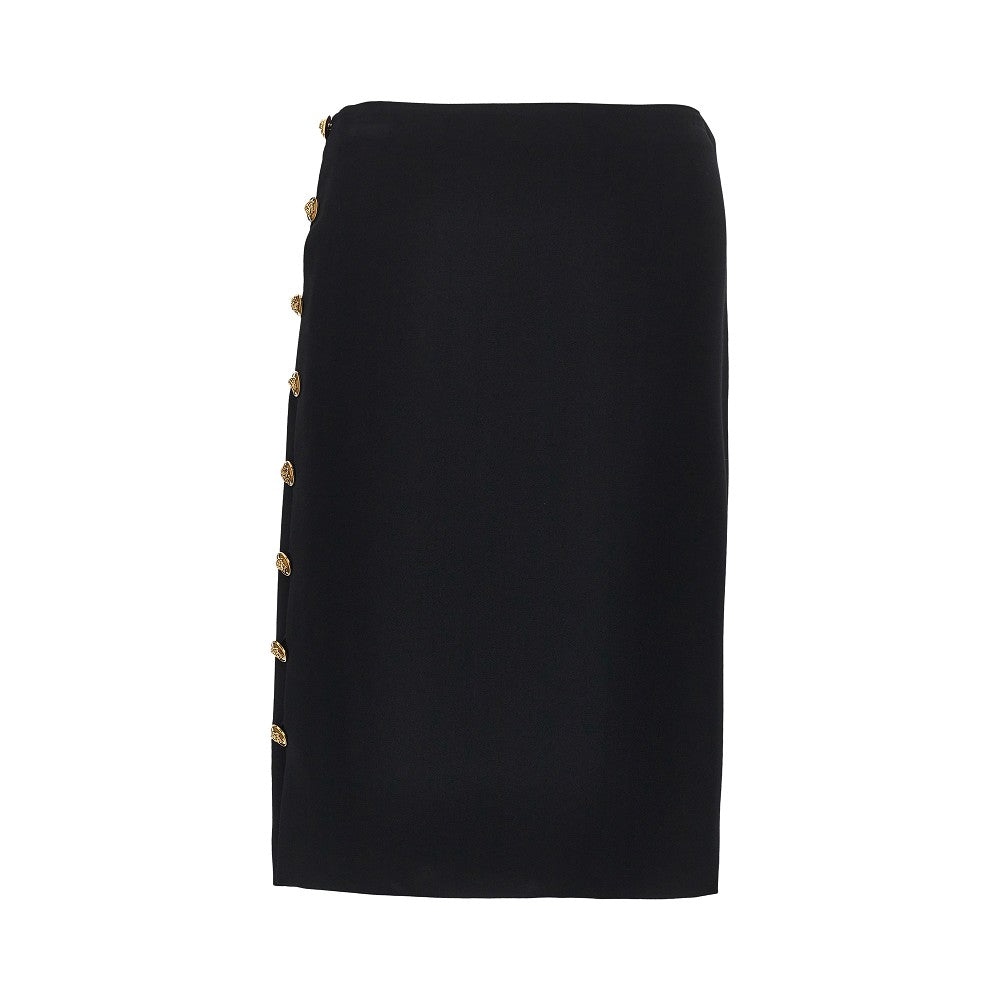 Versace Women Stretch Viscose Skirt With Medusa Buttons