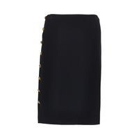 Versace Women Stretch Viscose Skirt With Medusa Buttons