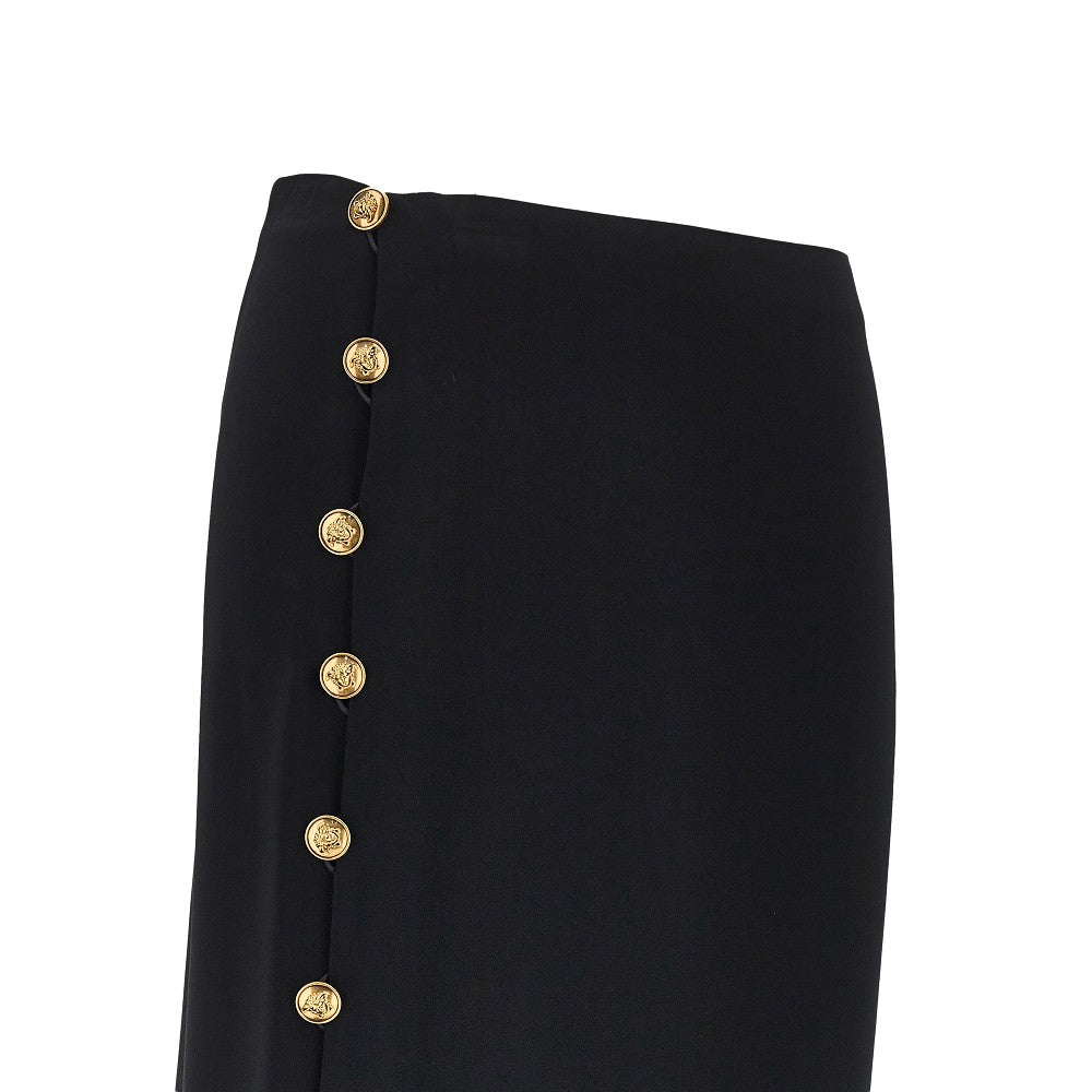 Versace Women Stretch Viscose Skirt With Medusa Buttons