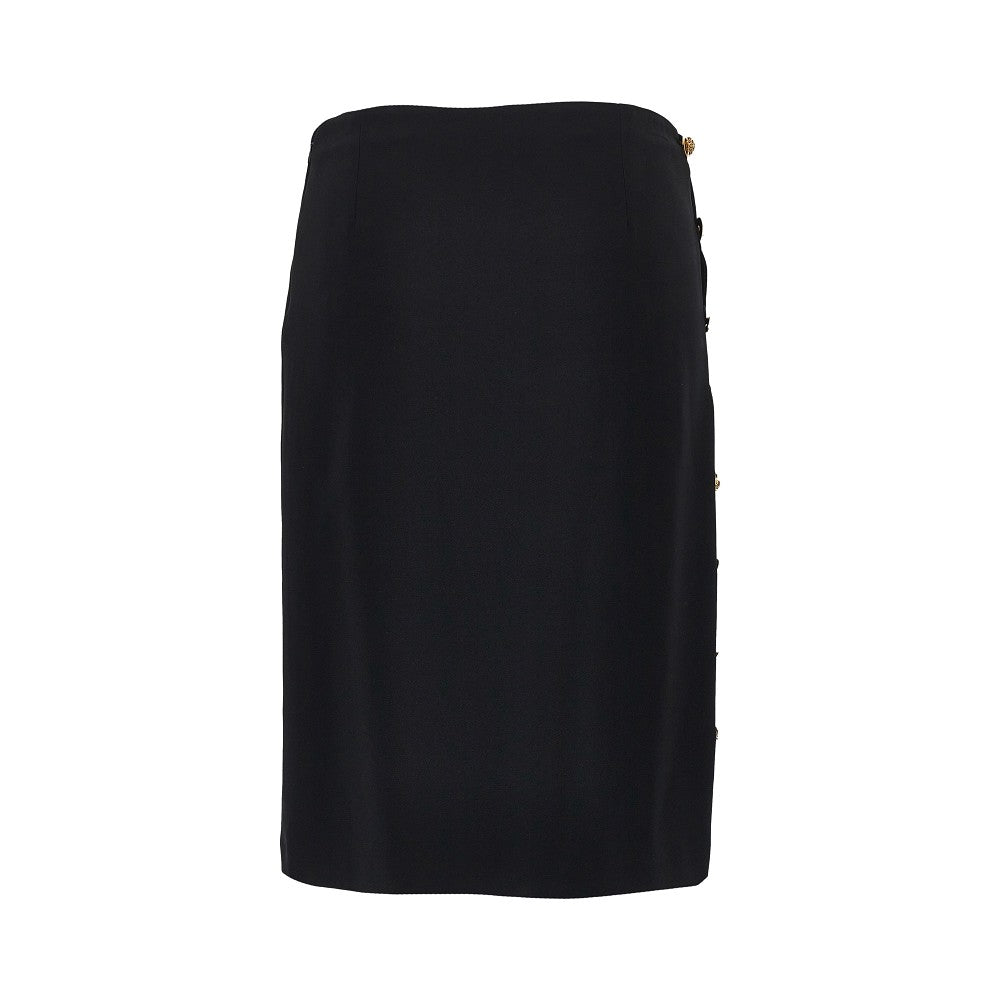 Versace Women Stretch Viscose Skirt With Medusa Buttons