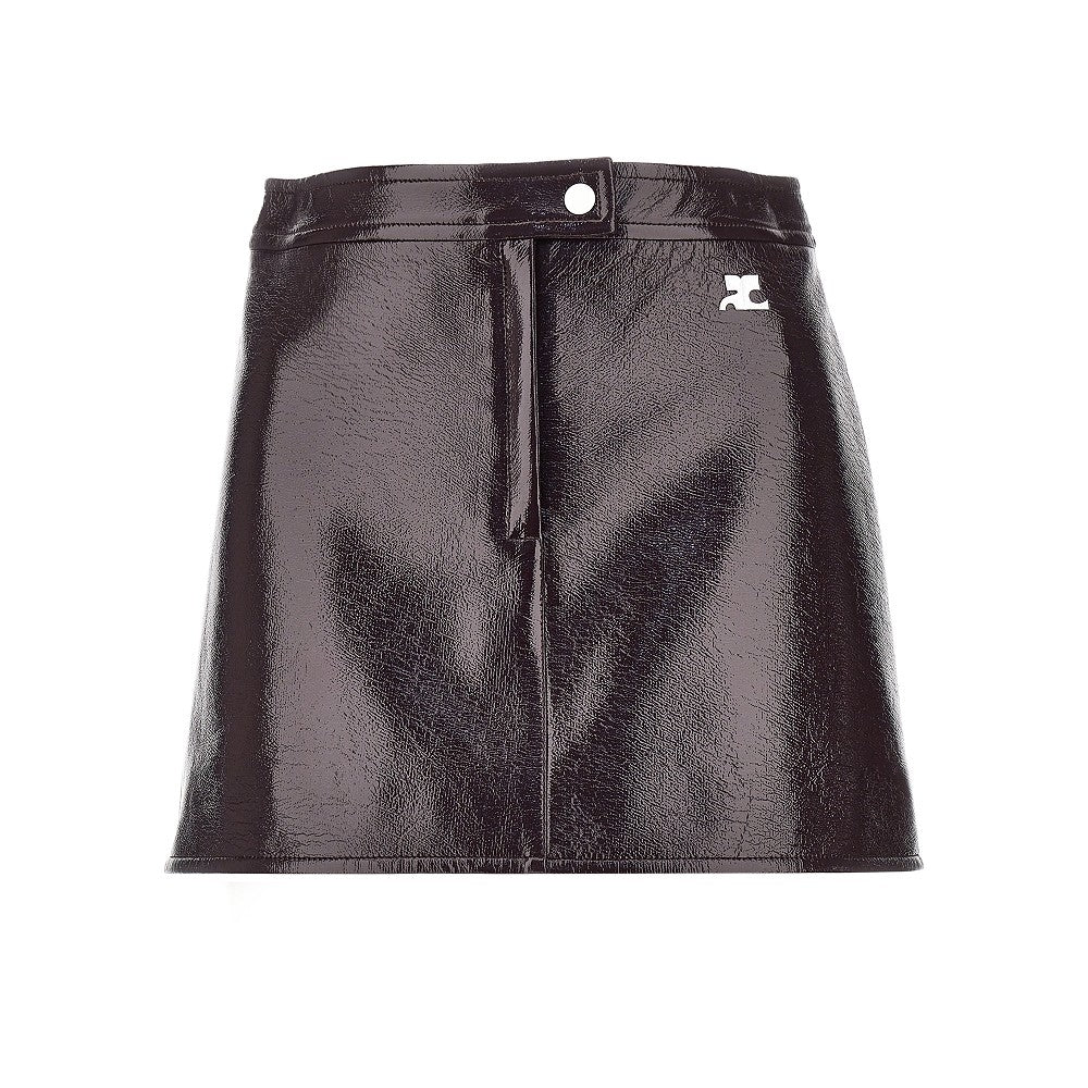 Courreges Women Vinyl Effect Coated Mini Skirt