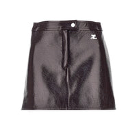 Courreges Women Vinyl Effect Coated Mini Skirt
