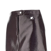 Courreges Women Vinyl Effect Coated Mini Skirt