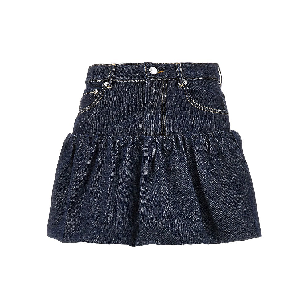 GANNI Ganni Women Denim Mini Bubble Skirt