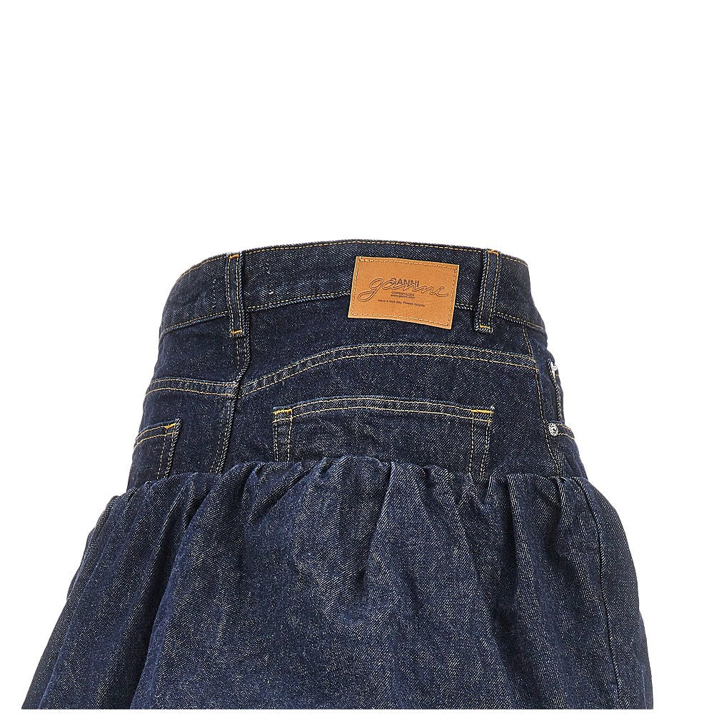 GANNI Ganni Women Denim Mini Bubble Skirt