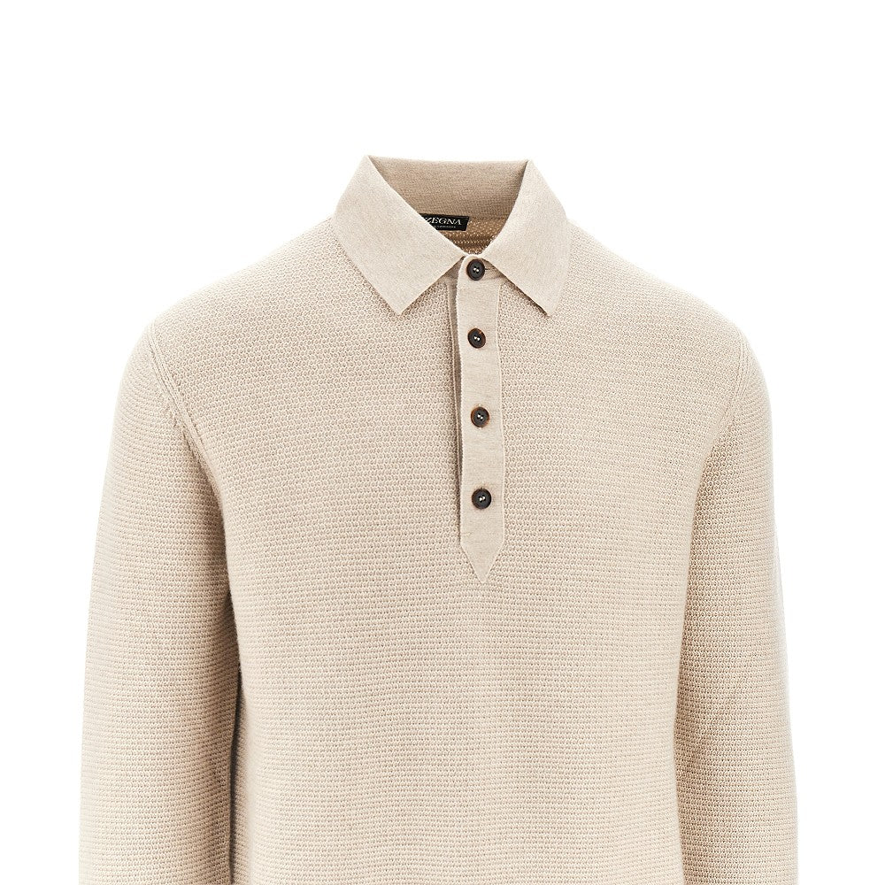 Zegna Men Oasi Cashmere Polo Sweater