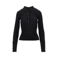 Courreges Women Ribbed Knit Polo Shirt