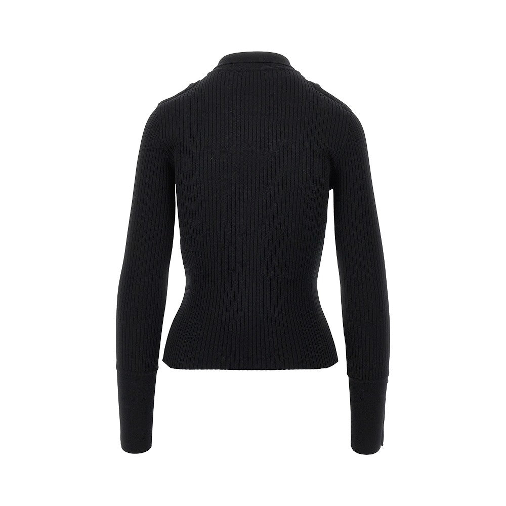 Courreges Women Ribbed Knit Polo Shirt