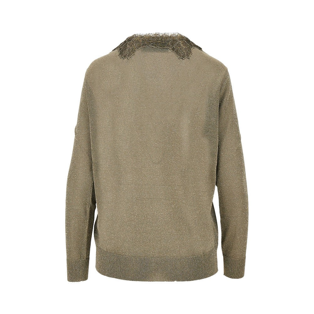 Valentino Women Lurex Sweater With Lace
