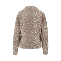 Ganni Women Wool-Blend Sweater With Leopard Motif