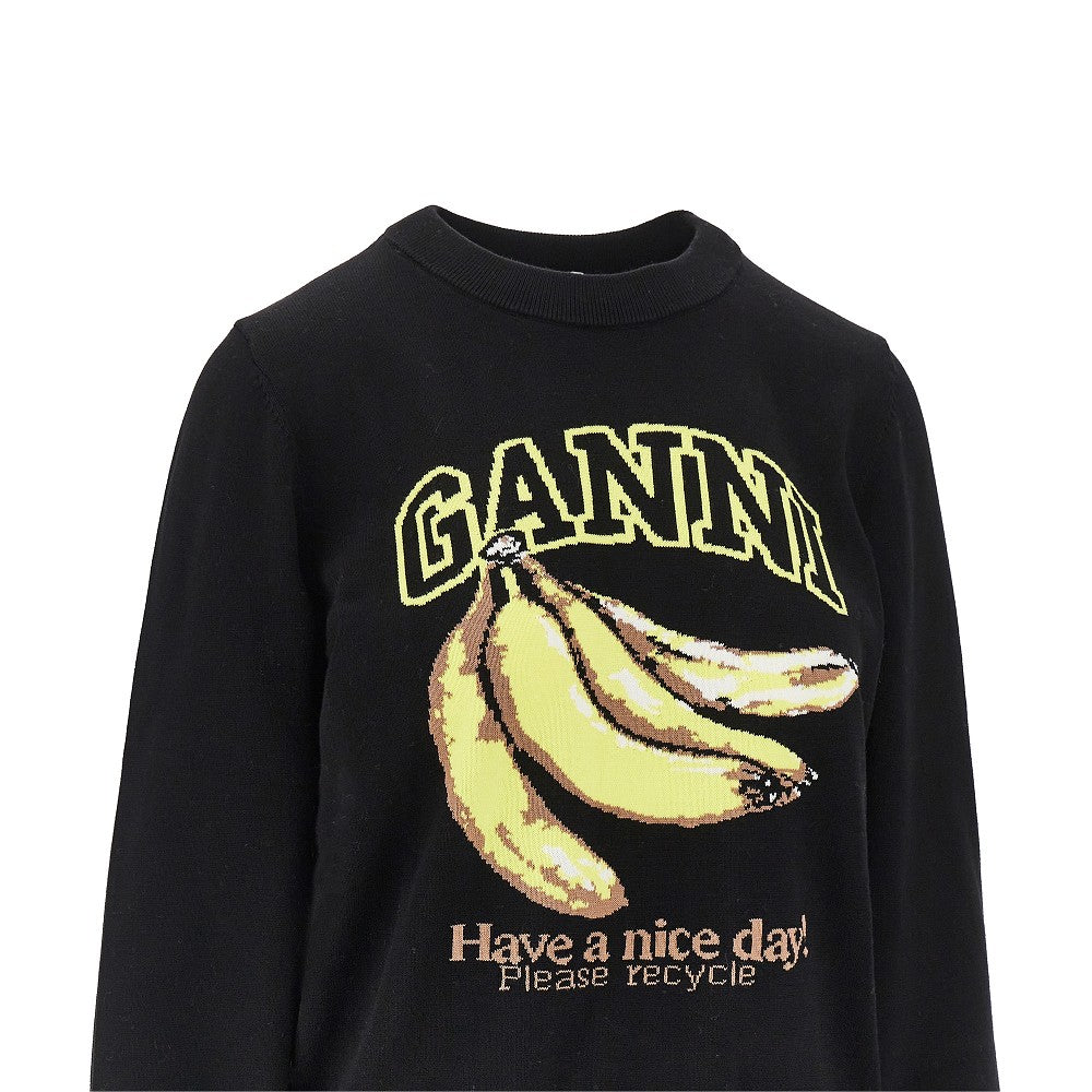 Ganni Women Cotton Knitting 'Banana' Sweater