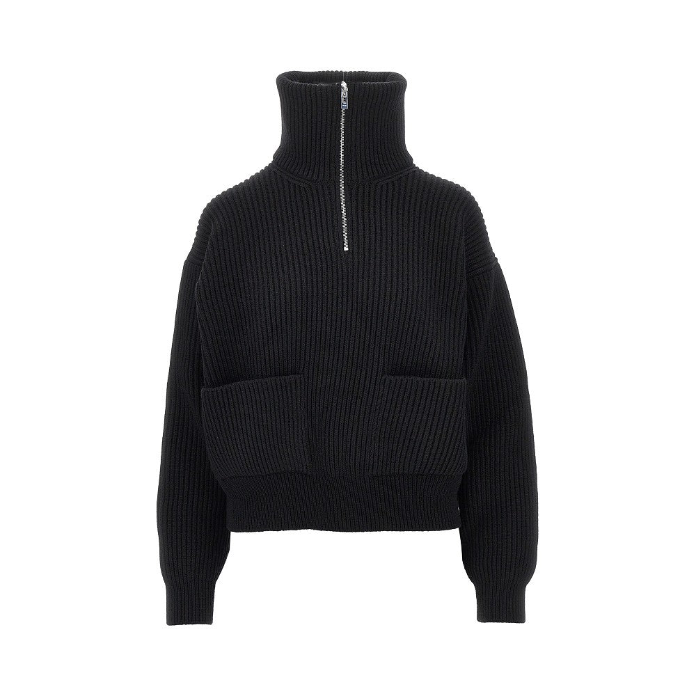 Alaia Women Wool And Cashmere Trucker Sweater