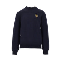 Dolce&Gabbana Men Wool Sweater With Embroidered Patch