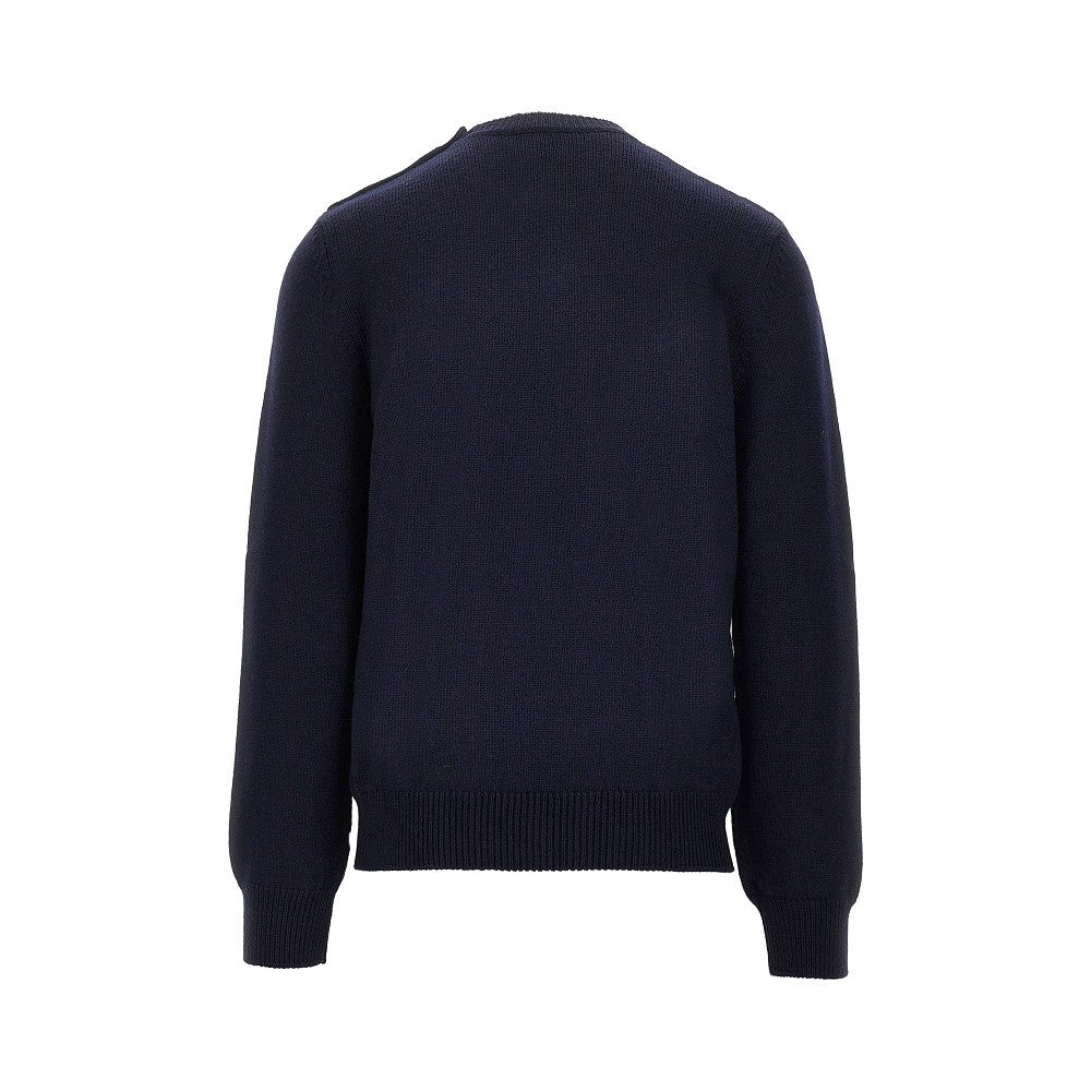 Dolce&Gabbana Men Wool Sweater With Embroidered Patch