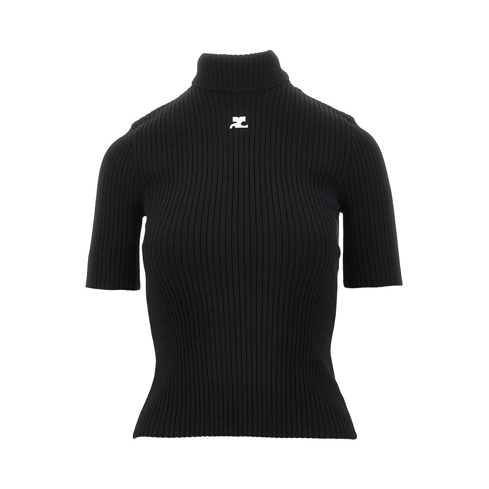 COURREGES Courreges Women Short-Sleeved 'Reedition' Ribbed Knit Top