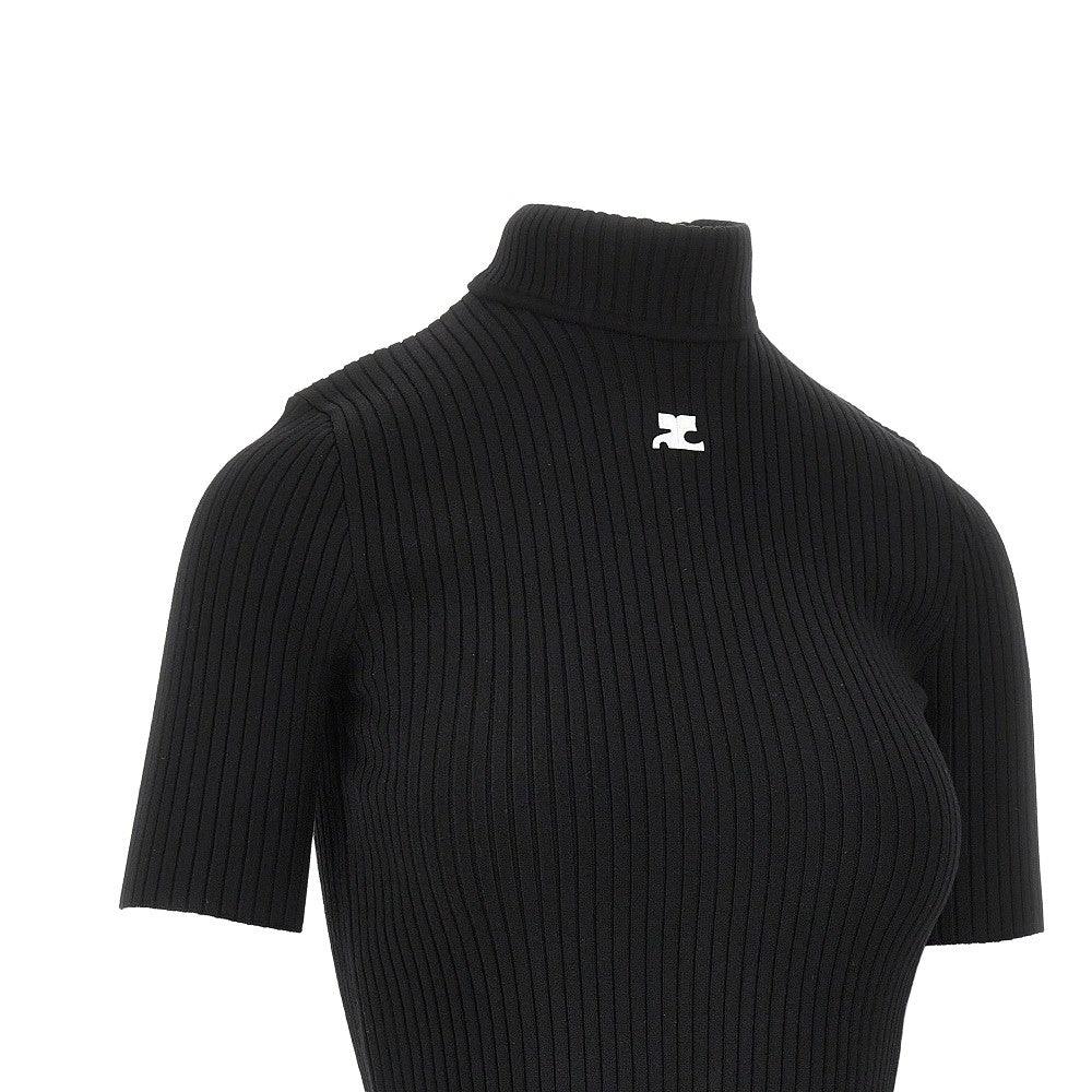 COURREGES Courreges Women Short-Sleeved 'Reedition' Ribbed Knit Top