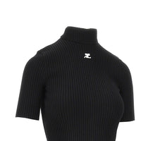 COURREGES Courreges Women Short-Sleeved 'Reedition' Ribbed Knit Top