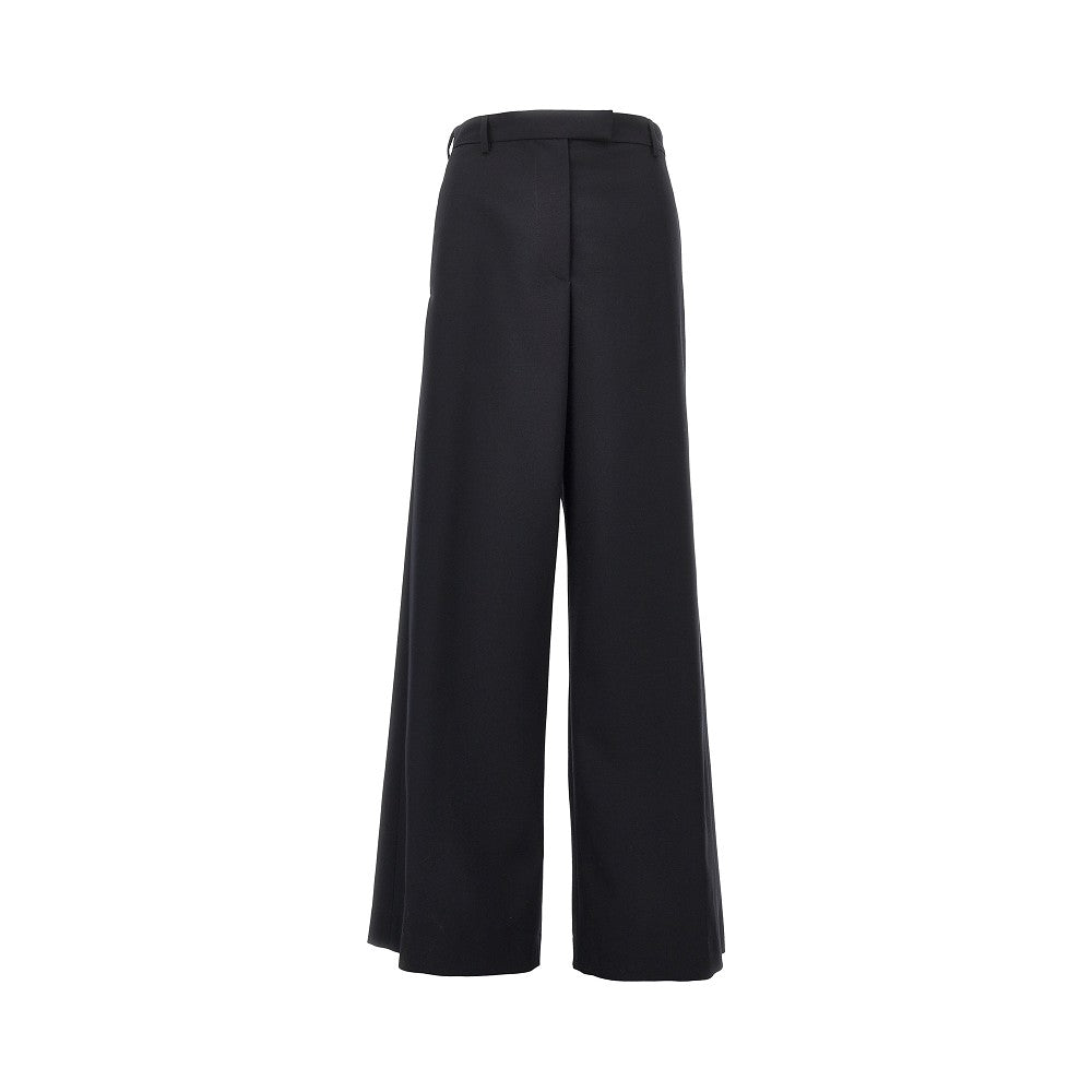 Dries Van Noten Women Wool Gabardine Wide Leg Pants