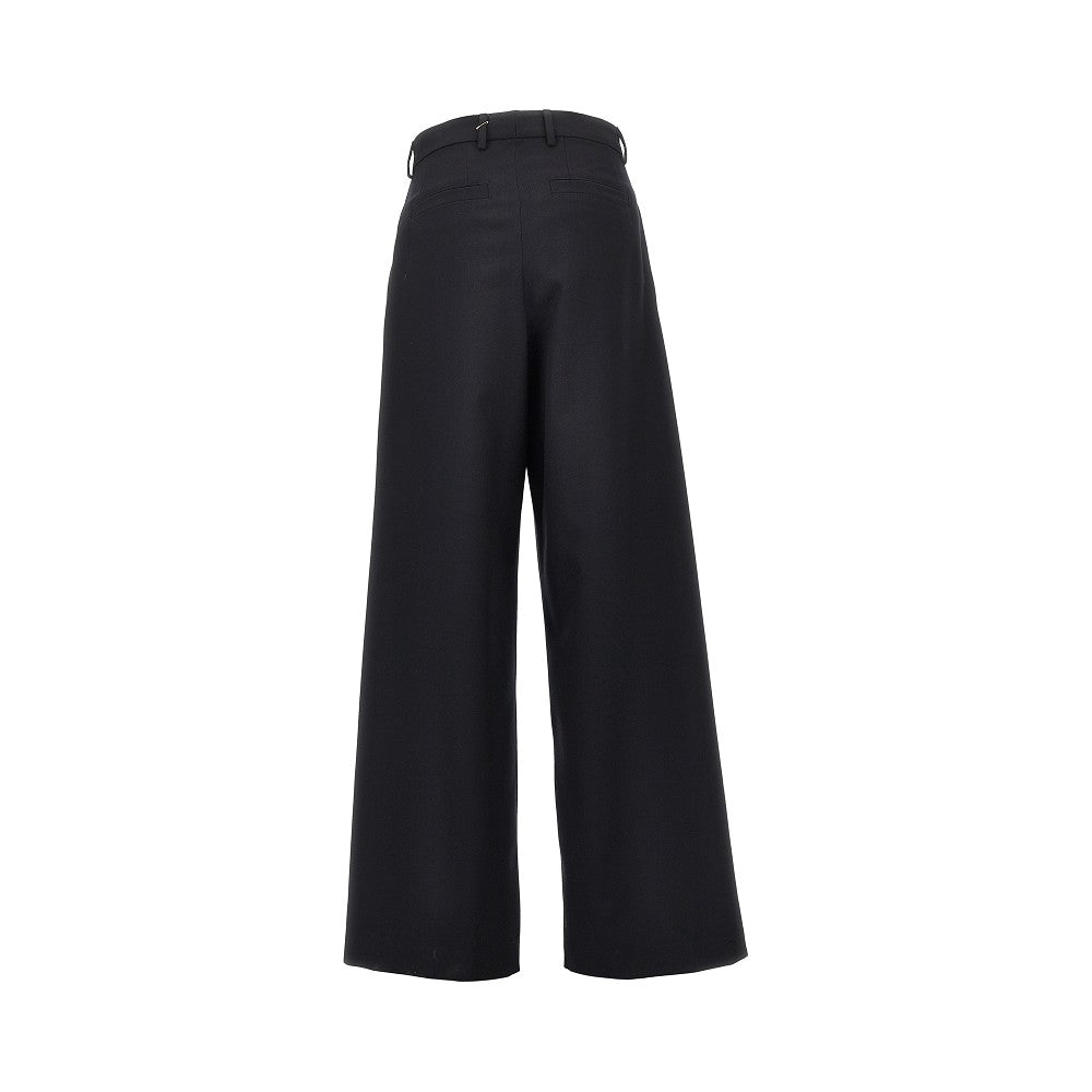 Dries Van Noten Women Wool Gabardine Wide Leg Pants