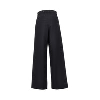 Dries Van Noten Women Wool Gabardine Wide Leg Pants