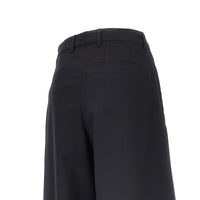 Dries Van Noten Women Wool Gabardine Wide Leg Pants