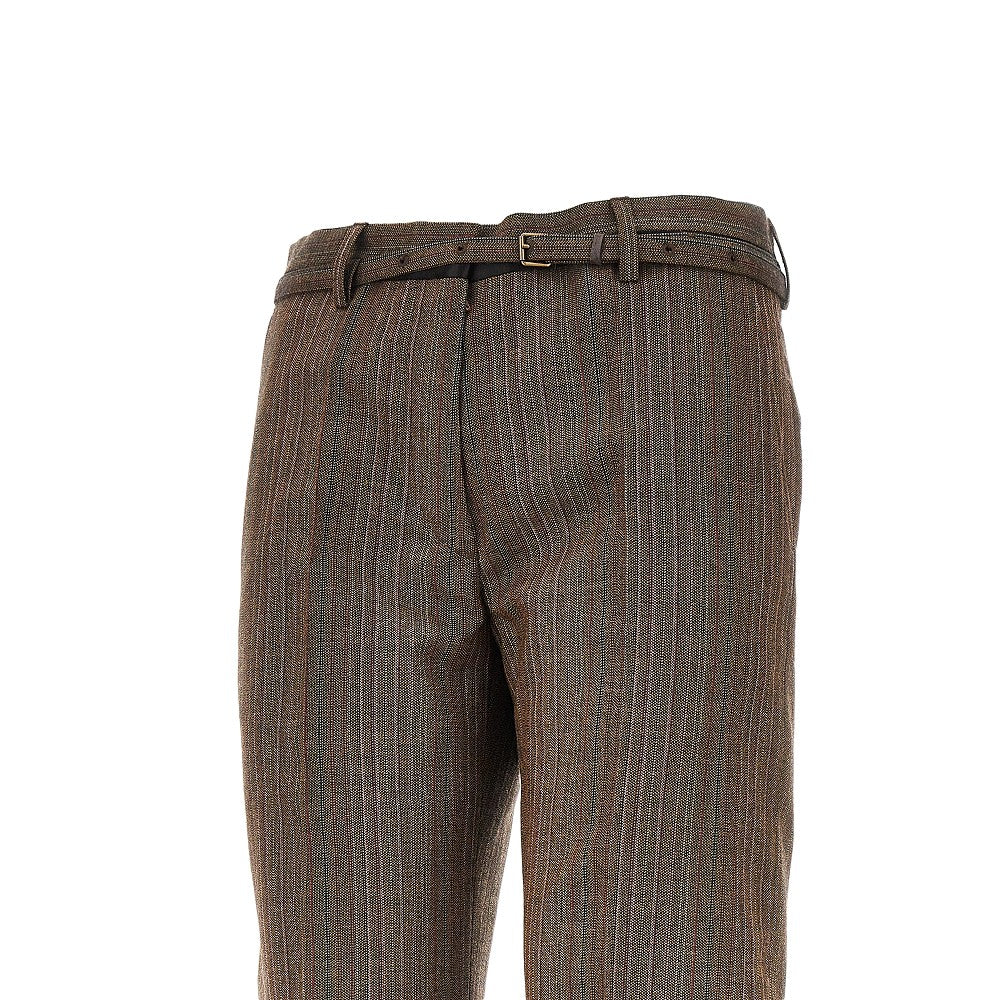 Dries Van Noten Women Wool Straight Pants With Belt