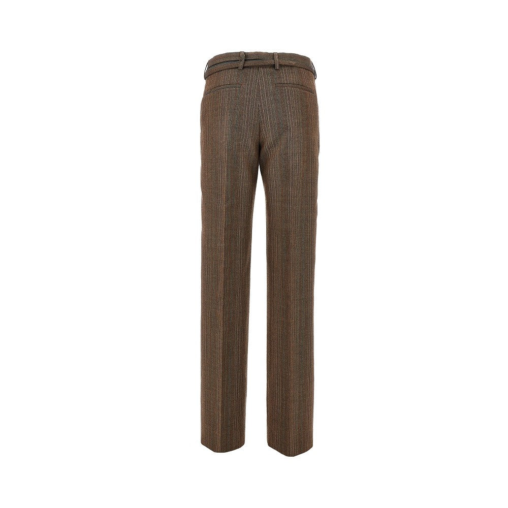 Dries Van Noten Women Wool Straight Pants With Belt