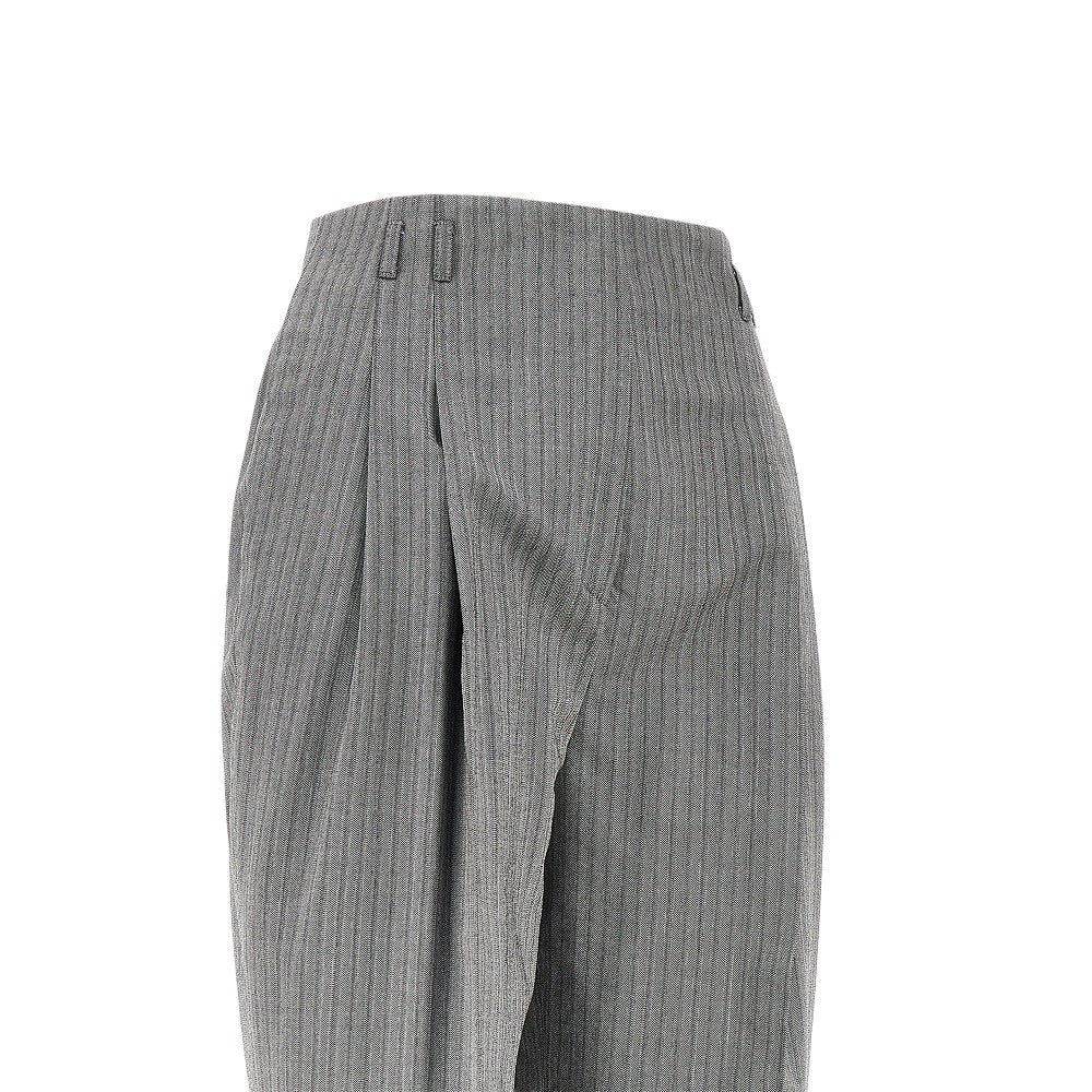 Alberta Ferretti Women Pinstriped Wide Pants With Darts