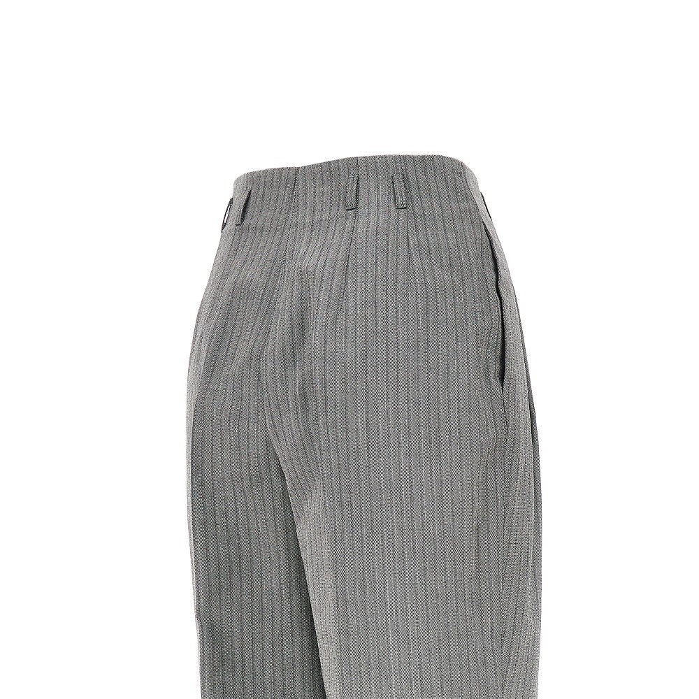 Alberta Ferretti Women Pinstriped Wide Pants With Darts