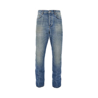 Versace Men Cotton Denim Jeans With Medusa Detail