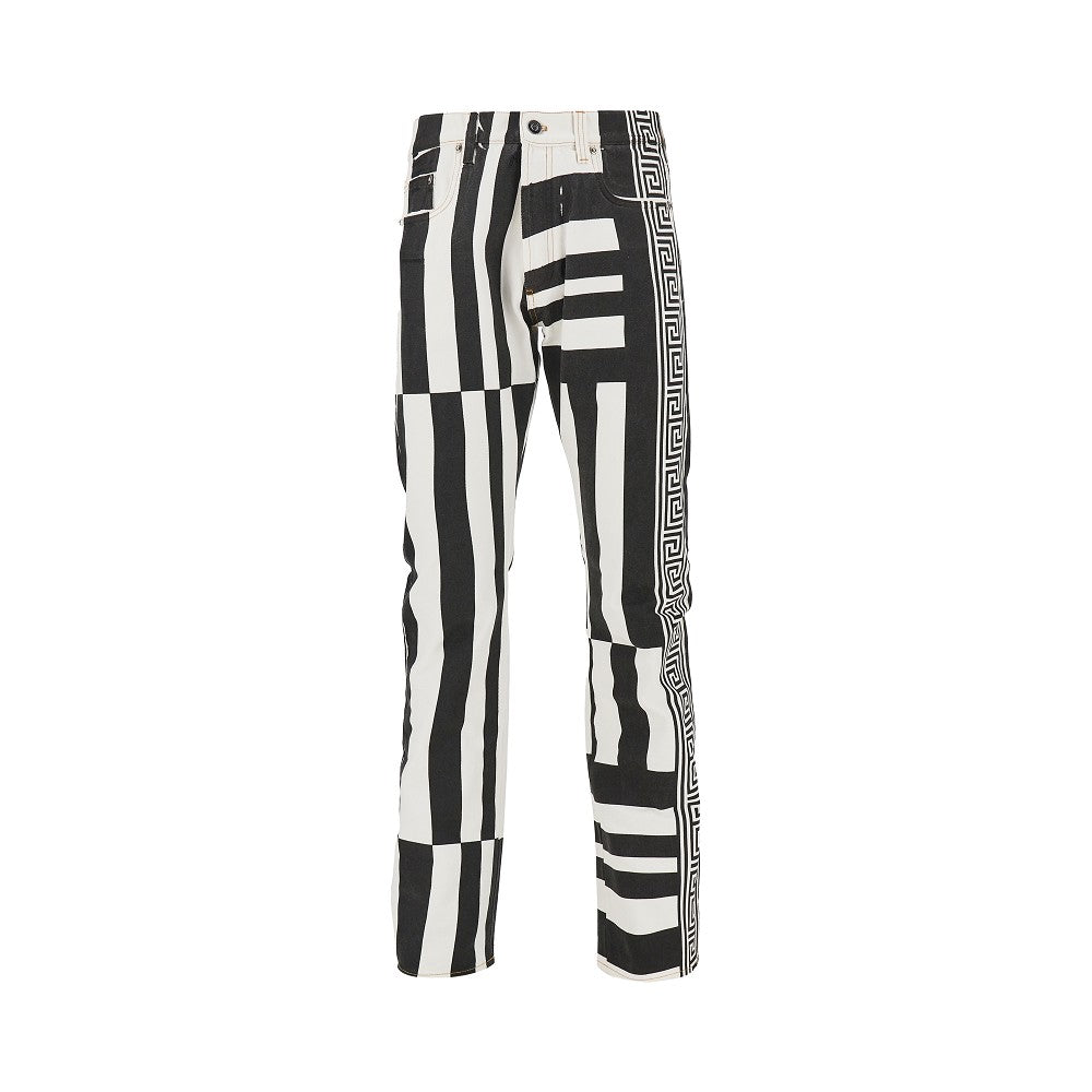 Versace Men Denim Jeans With Sylvester Print
