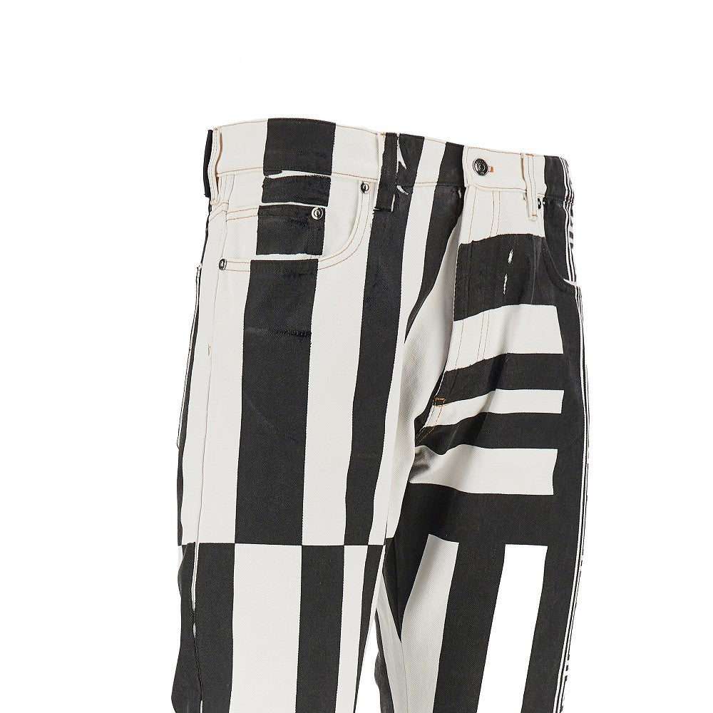 Versace Men Denim Jeans With Sylvester Print