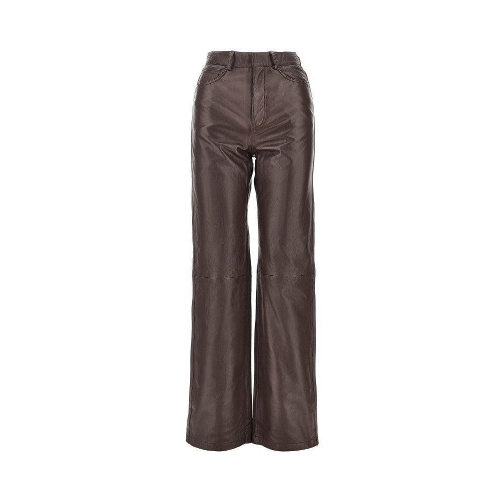 Rotate Women Leather Straight Leg Pants
