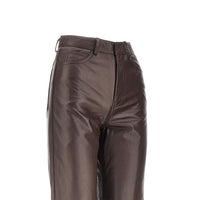 Rotate Women Leather Straight Leg Pants