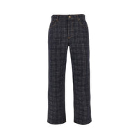 Burberry Men Check Denim Loose Fit Jeans
