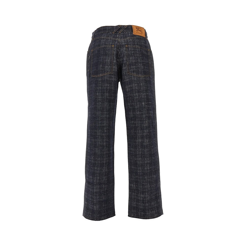 Burberry Men Check Denim Loose Fit Jeans