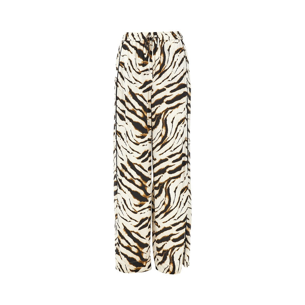 GANNI Ganni Women Satin Pants With Zebra-Striped Print
